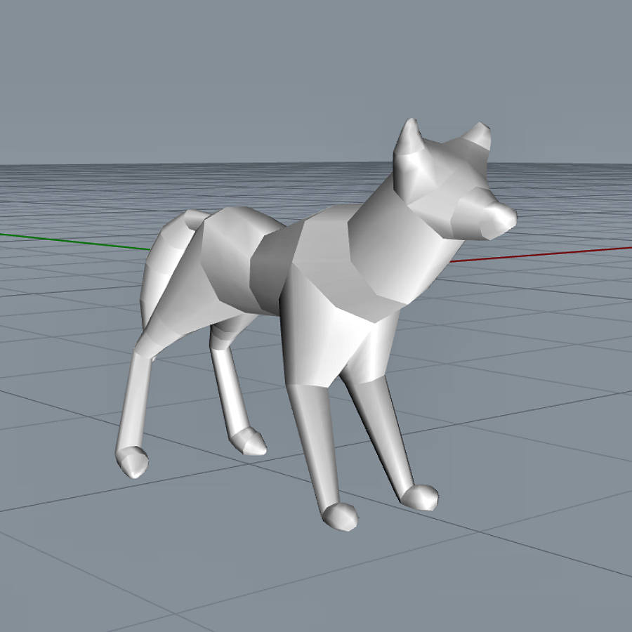 Mascotte low-poly Lupus in Grafica.